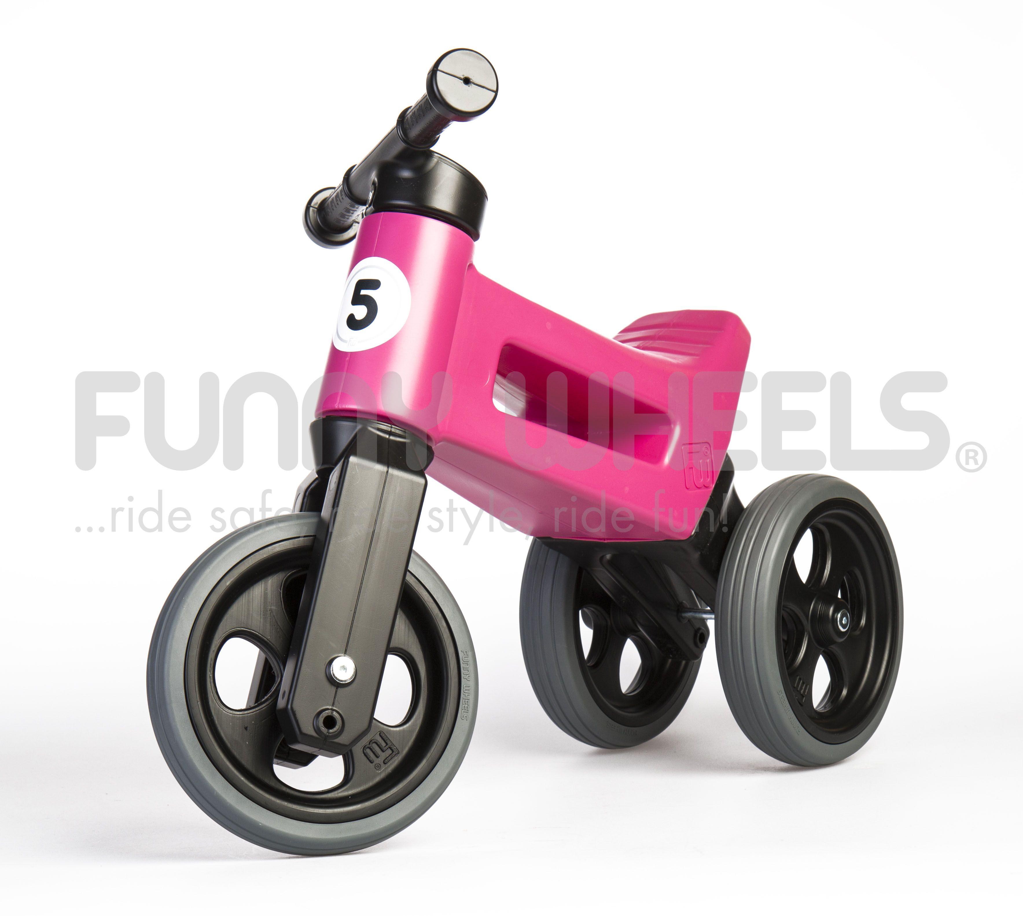 Odrážedlo FUNNY WHEELS Rider Sport 2v1 růžové s tichými koly