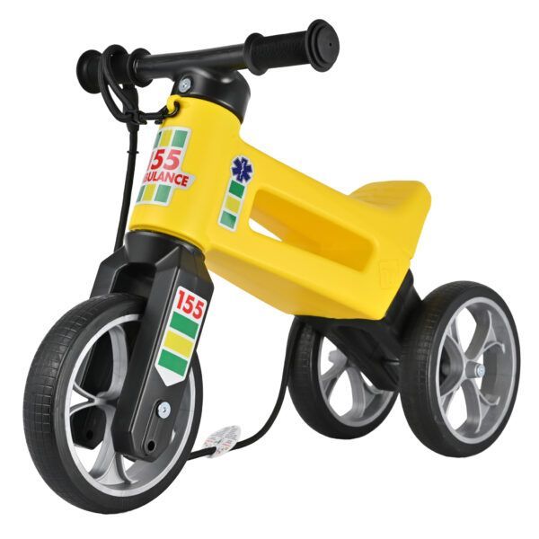 Odrážedlo FUNNY WHEELS Rider SuperSport 2v1 Záchranná služba s popruhem a tichými koly