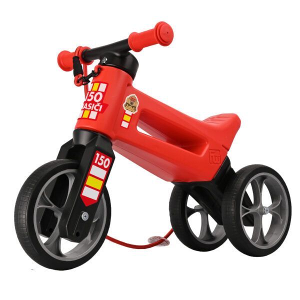 Odrážedlo FUNNY WHEELS Rider SuperSport 2v1 Hasiči s popruhem a tichými koly